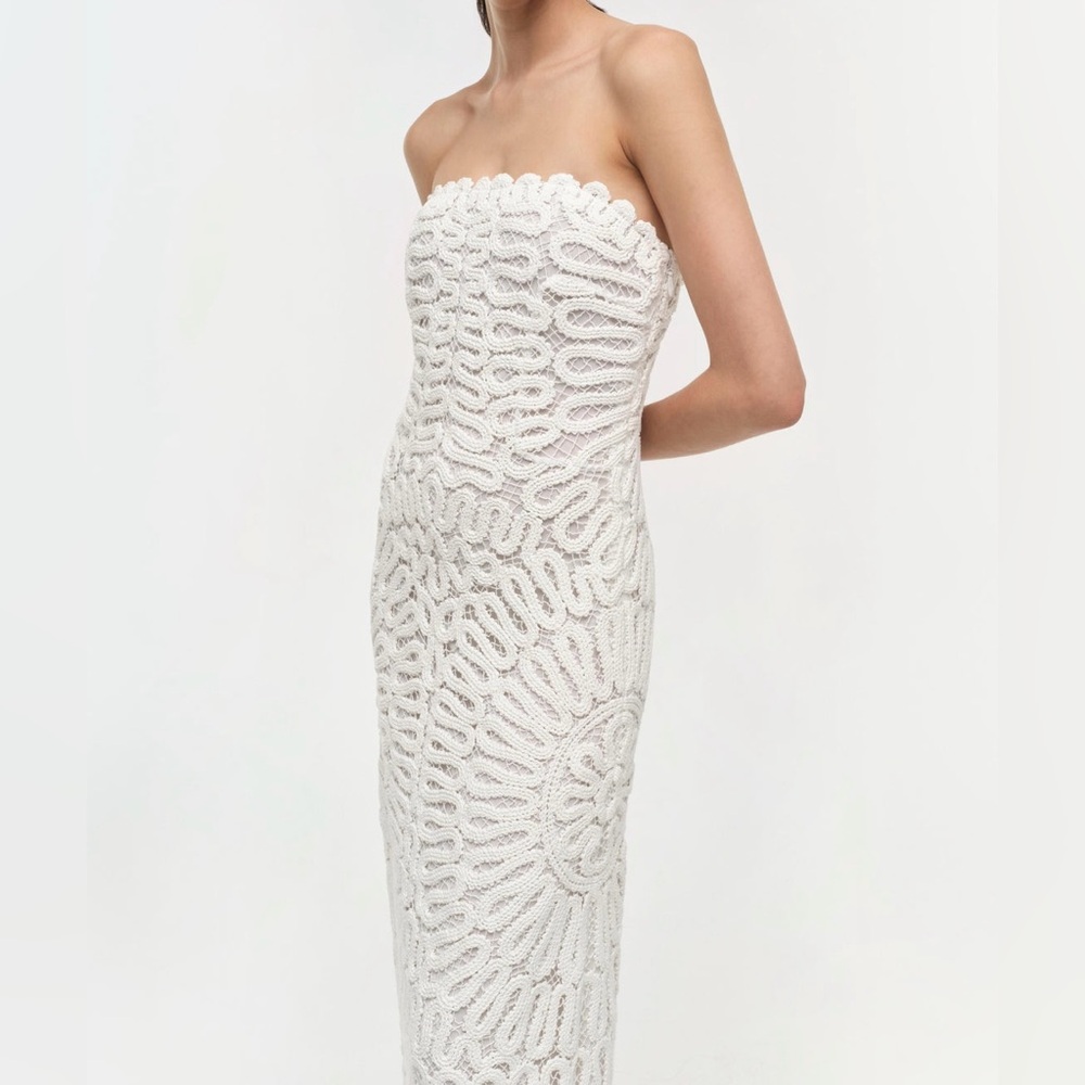 Simkhai New Elise Crochet Long Dress In White Size 12 $1,295.00 - Picture 2 of 16